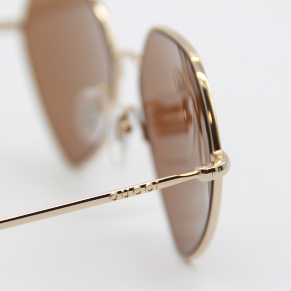 NEW GUCCI GG1182S 002 GOLD BROWN WOMEN SUNGLASSES GUCCI - Picture 10 of 15